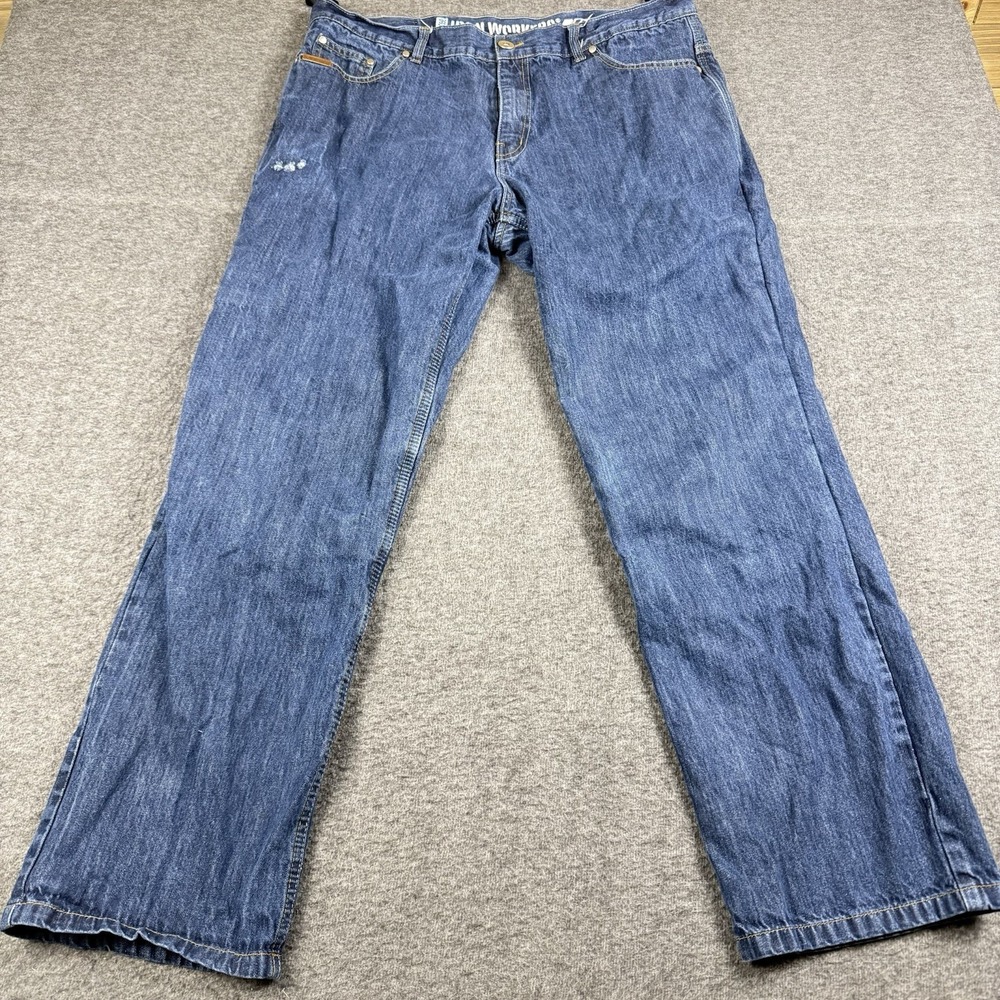 Bilt Iron Workers Jeans Mens 42x31 Blue Denim Lined Reinforced Motorcycle 0398
